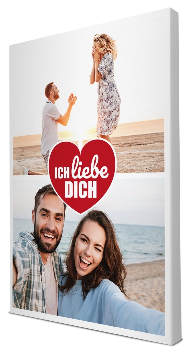 Fotocollage 3 Bilder Ich liebe dich mit roten Herz M0026 - meinleinwand.de