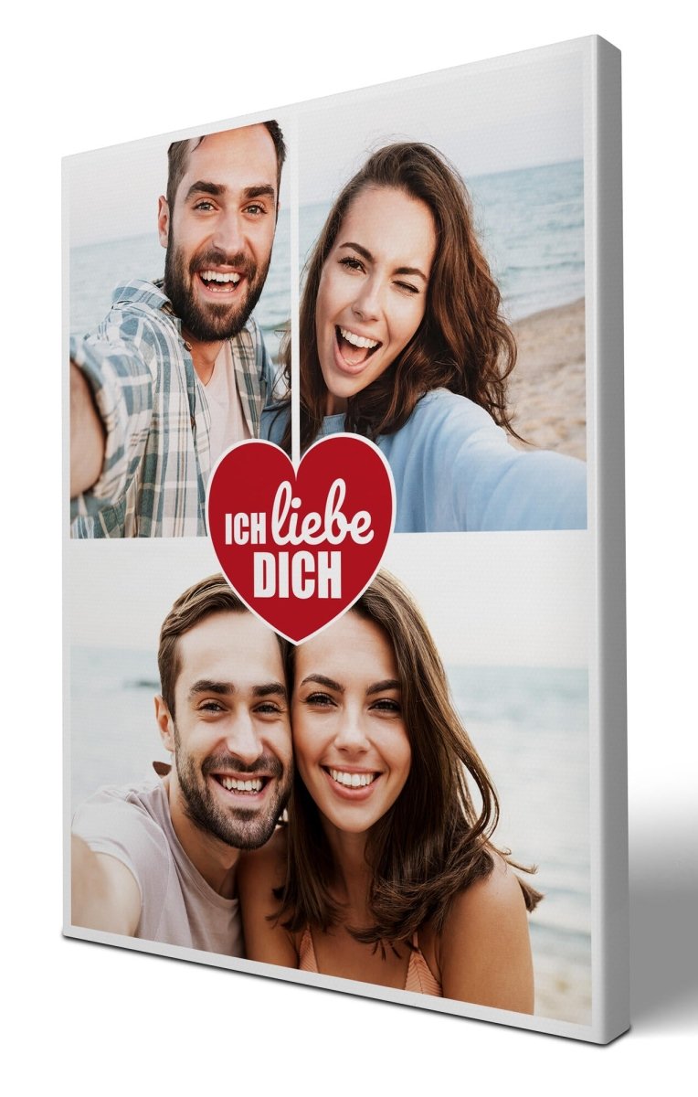 Fotocollage 3 Bilder Ich liebe dich mit roten Herz M0026 - meinleinwand.de
