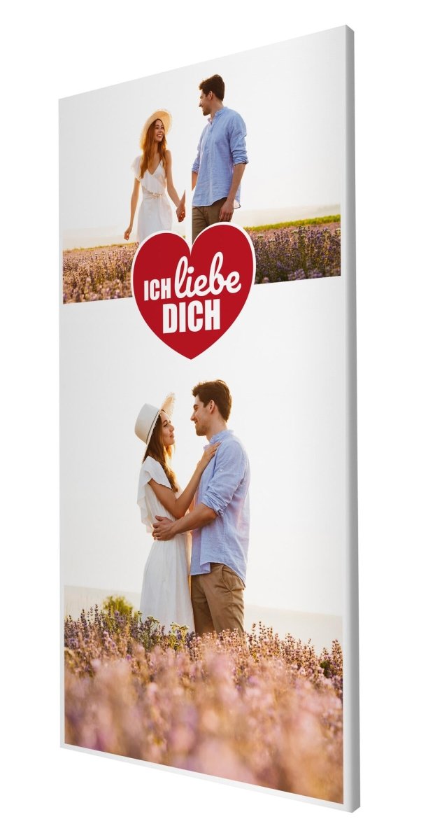Fotocollage 3 Bilder Ich liebe dich mit roten Herz M0026 - meinleinwand.de