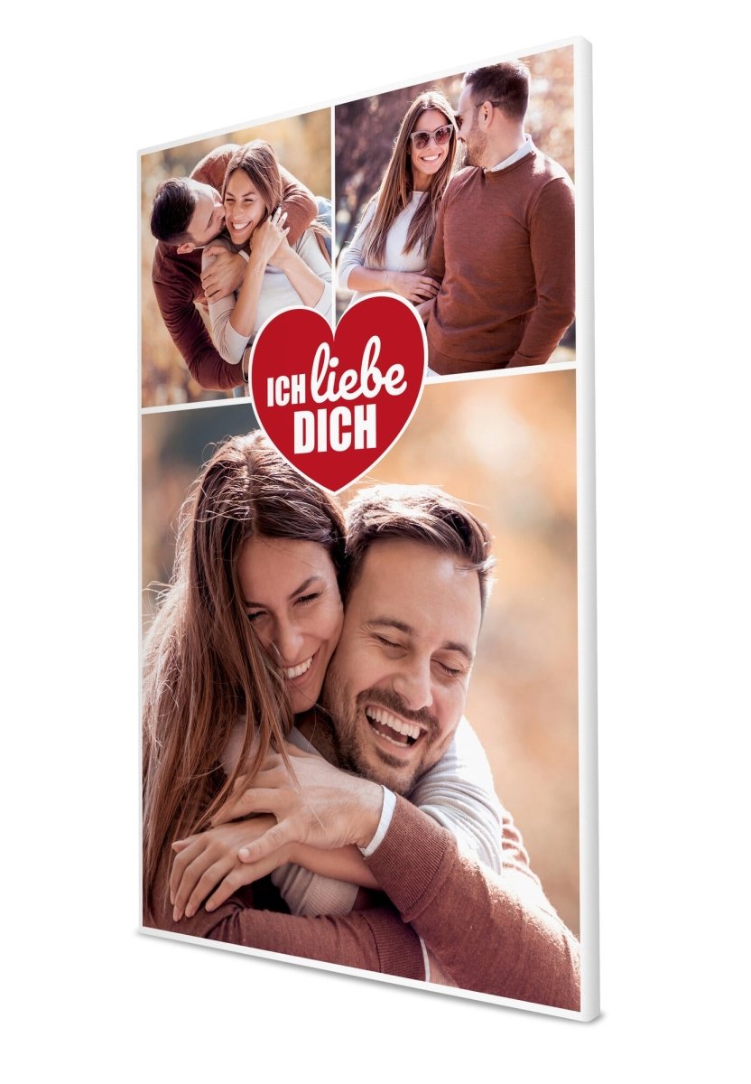 Fotocollage 3 Bilder Ich liebe dich mit roten Herz M0026 - meinleinwand.de
