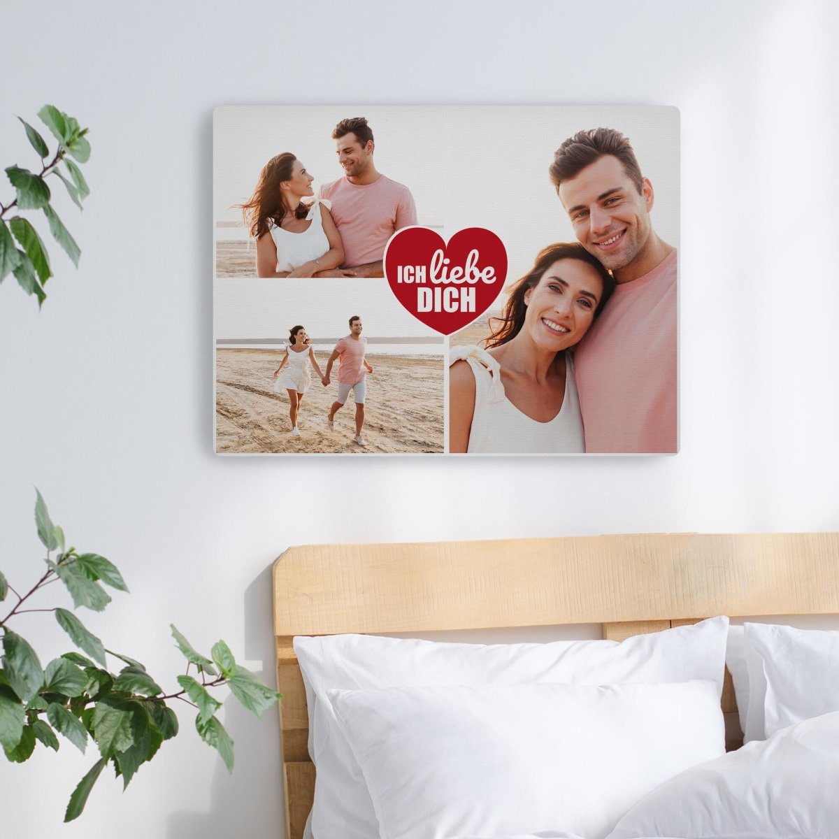 Fotocollage 3 Bilder Ich liebe dich mit roten Herz M0026 - meinleinwand.de