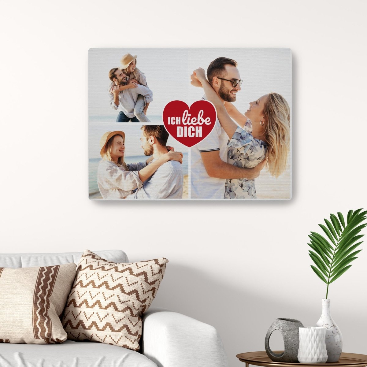 Fotocollage 3 Bilder Ich liebe dich mit roten Herz M0026 - meinleinwand.de