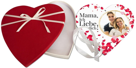 Acrylglasherz Ich liebe dich Mama mit Bild und Geschenkbox M0719 - meinleinwand.de