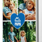 Fotocollage 3 Bilder Bester Papa mit baluen Herz M0016 - meinleinwand.de