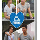 Fotocollage 3 Bilder Bester Freund mit blauen Herz M0020 - meinleinwand.de