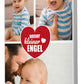 Fotocollage 3 Bilder kleiner Engel mit roten Herz M0036 - meinleinwand.de