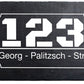 Hausnummer auf schieferplatte mit Umrandung "Hausnummer und Straßenname" M0054 - meinleinwand.de