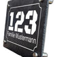 Hausnummer auf schieferplatte mit Umrandung "Hausnummer und Familienname" M0055 - meinleinwand.de