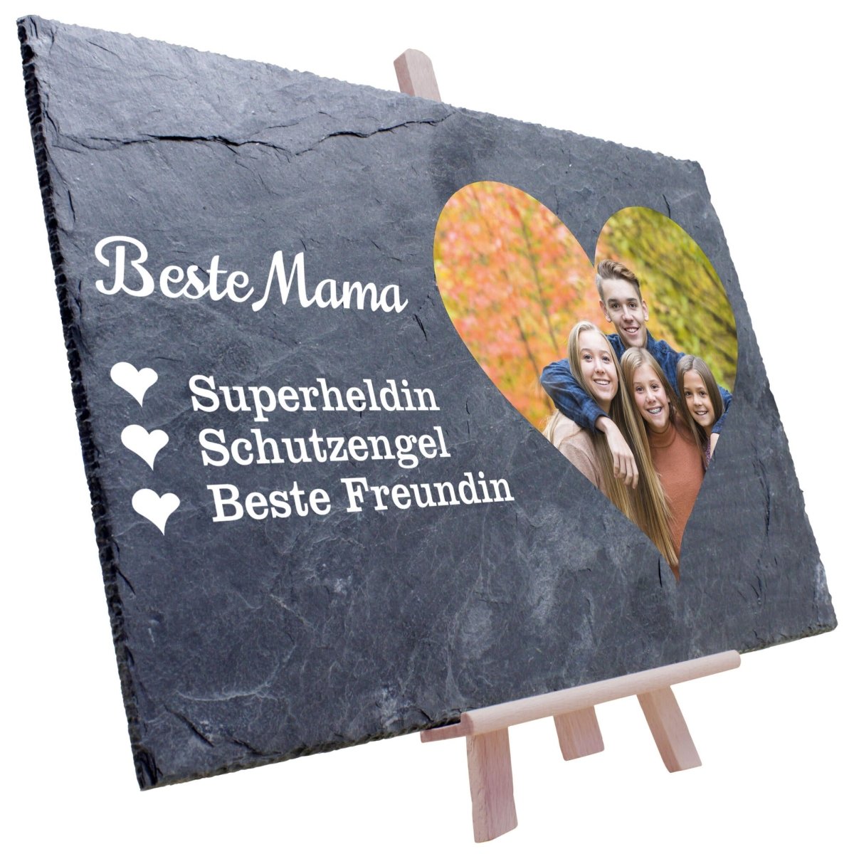 Schiefertafel Herz Foto Beste Mama M0063 - meinleinwand.de