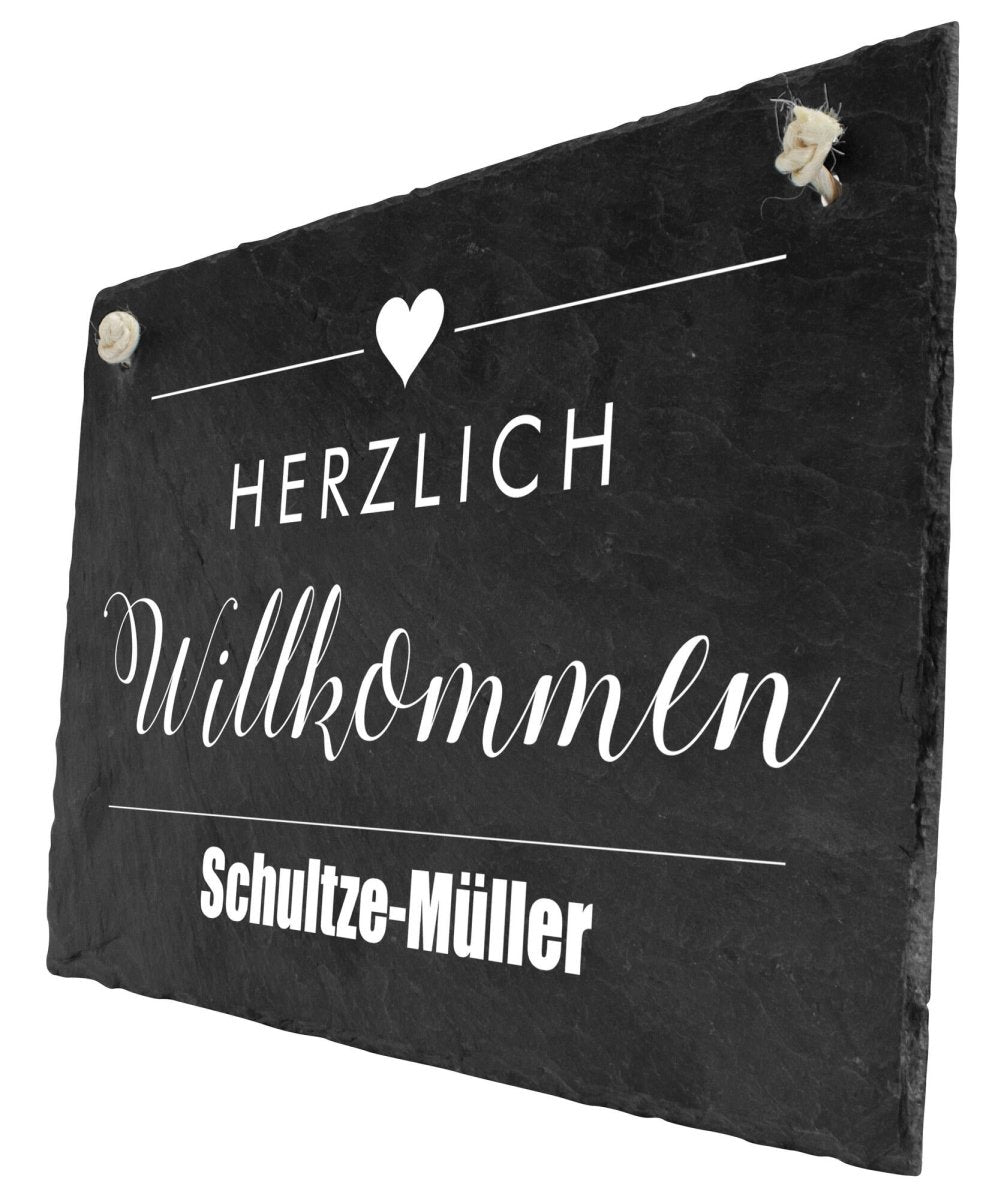 Schiefertafel Willkommen mit Namen M0068 - meinleinwand.de