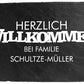 Schiefertafel Willkommen mit Familiennamen M0074 - meinleinwand.de