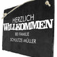 Schiefertafel Willkommen mit Familiennamen M0074 - meinleinwand.de