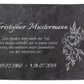 Gedenktafel Schiefer mit Namen und Blume M0104 - meinleinwand.de