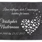 Gedenktafel Schiefer mit Namen und Herz mit Schmetterlingen M0107 - meinleinwand.de
