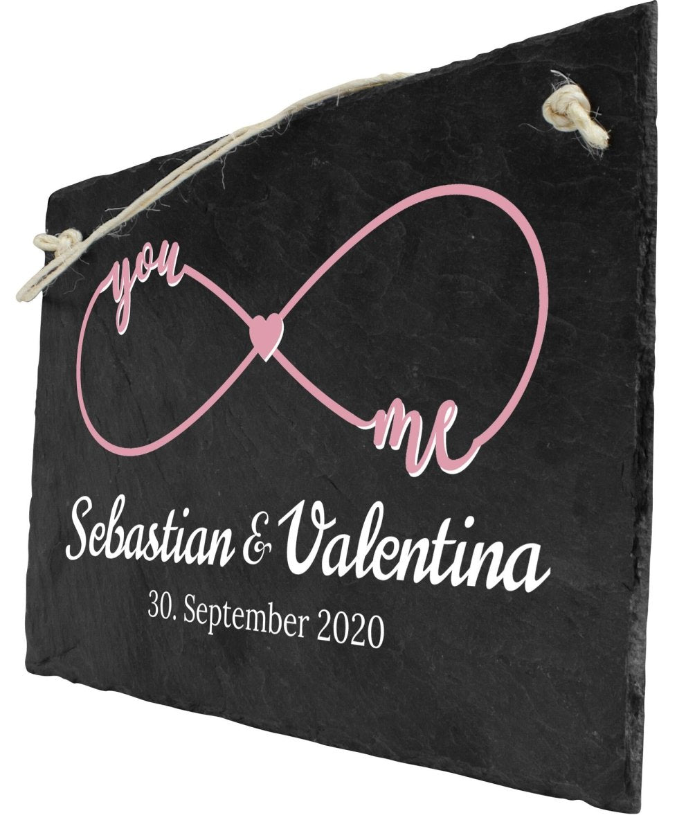 Schiefertafel Unendliche Liebe, You and Me M0159 - meinleinwand.de