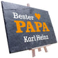 Schiefertafel mit Namen Bester Papa Gelb M0167 - meinleinwand.de