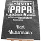 Schiefertafel Bester Papa mit Namen und Synonymen in Weiss M0177 - meinleinwand.de