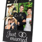 Schiefertafel Hochzeitscollage mit Anfangsbuchstaben und Just Married M0195 - meinleinwand.de