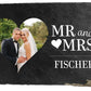 Schiefertafel Mr and Mrs mit Nachnamen und Foto Herz M0201 - meinleinwand.de