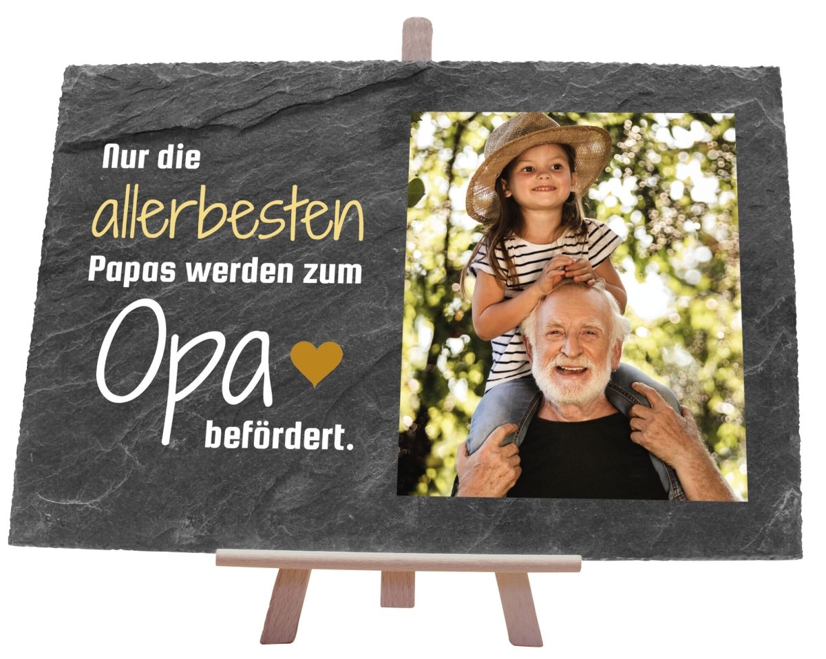 Schiefertafel Allerbester Opa mit Foto und Herz M0206 - meinleinwand.de