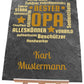 Schiefertafel Bester Opa Herz mit Synonymen in Gelb M0214 - meinleinwand.de