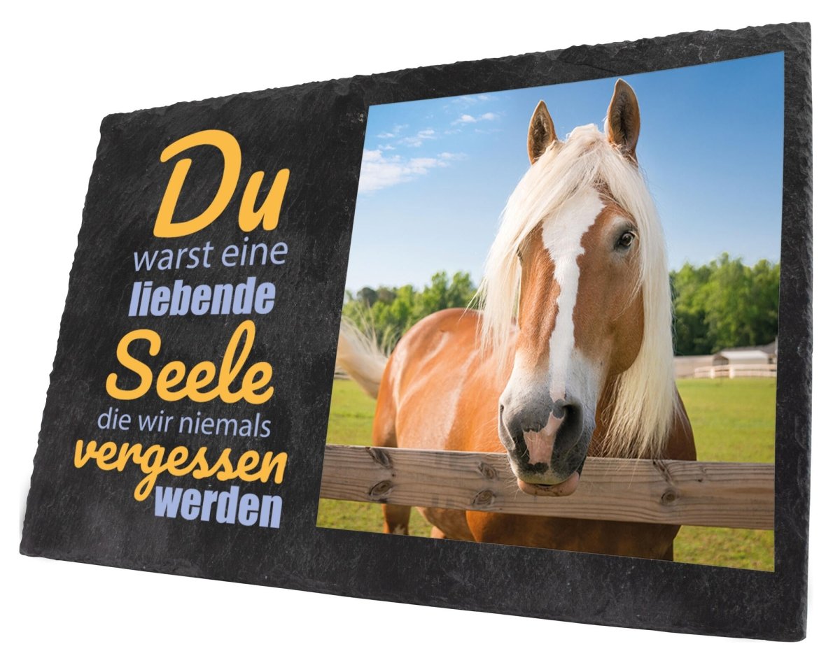 Gedenktafel für Tiere mit Foto und Spruch in Gelb M0245 - meinleinwand.de