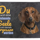 Gedenktafel für Tiere mit Bildausschnitt und Spruch in Gelb M0246 - meinleinwand.de