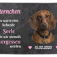 Gedenktafel für Tiere mit Bildausschnitt, Namen und Datum mit Herzen in Rosa M0258 - meinleinwand.de