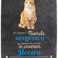Gedenktafel für Tiere mit Bildausschnitt, Spruch und Datum in Blau M0274 - meinleinwand.de