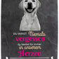 Gedenktafel für Tiere mit Bildausschnitt in Schwarz/Weiss, Spruch und Datum in Pink M0280 - meinleinwand.de