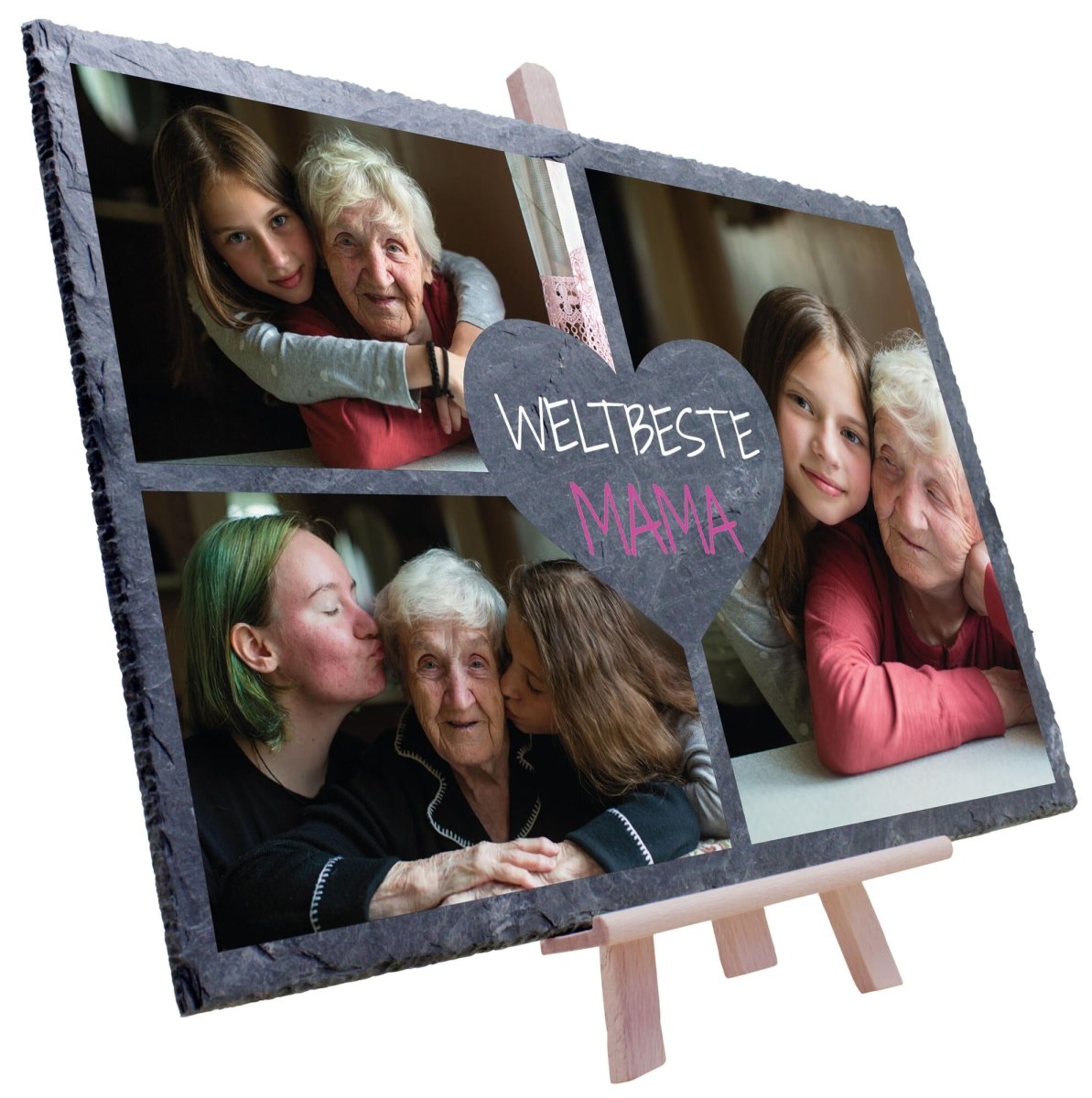 Schiefertafel Weltbeste Mama mit Collage M0303 - meinleinwand.de
