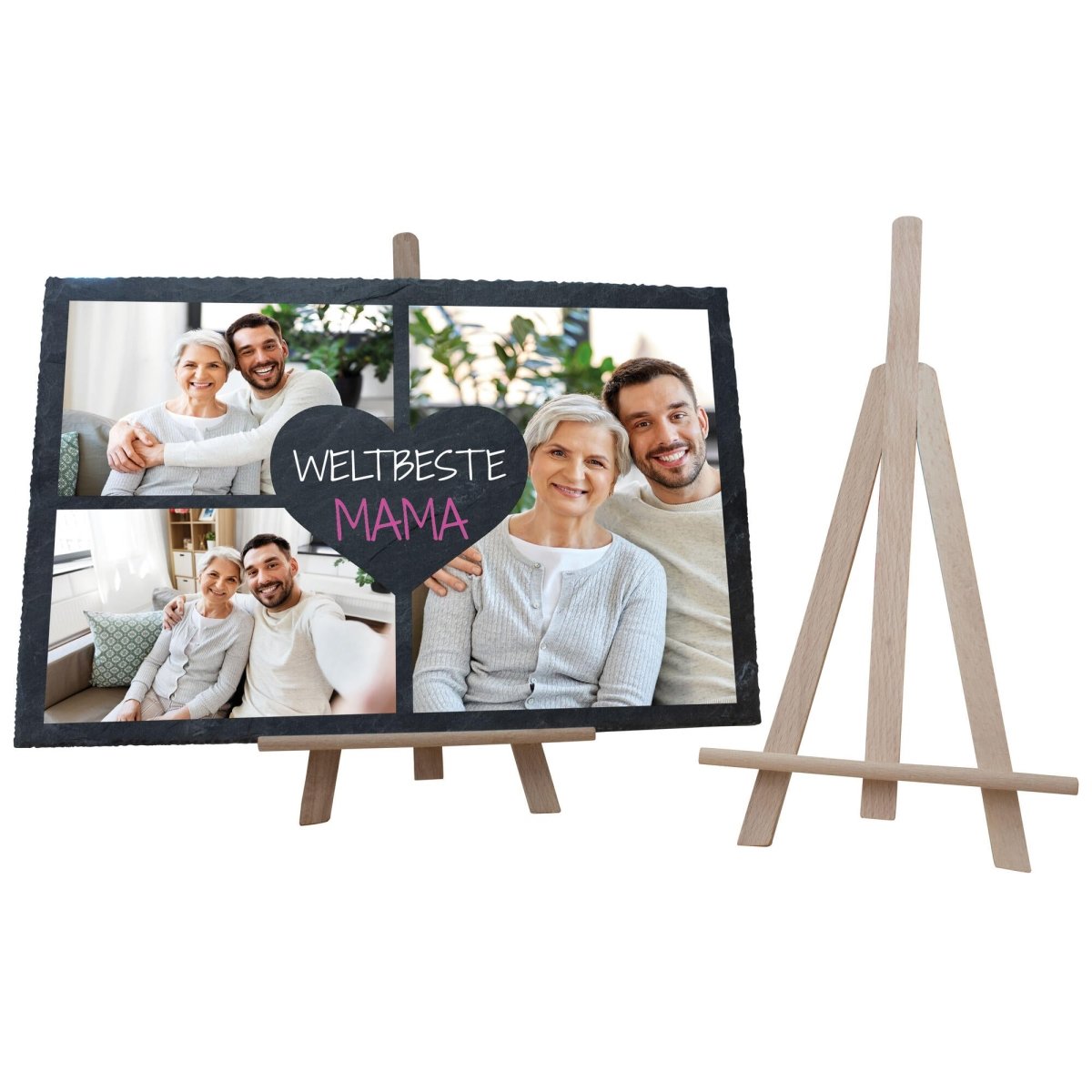 Schiefertafel Weltbeste Mama mit Collage M0303 - meinleinwand.de