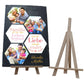 Schiefertafel Familie Liebe mit 3 Bilder Hexagons und Spruch M0465 - meinleinwand.de