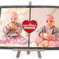 Schiefertafel kleine Prinzessin Bildercollage 2 Bilder mit rotem Herz M0505 - meinleinwand.de