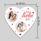 Schieferherz Weiss mit Ich liebe dich in Rot mit 2 Bildern und roten Herzen M0589 - meinleinwand.de