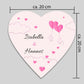 Schieferherz in Weiss mit Herzen, Namen in Rosa und Geschenkbox M0652 - meinleinwand.de