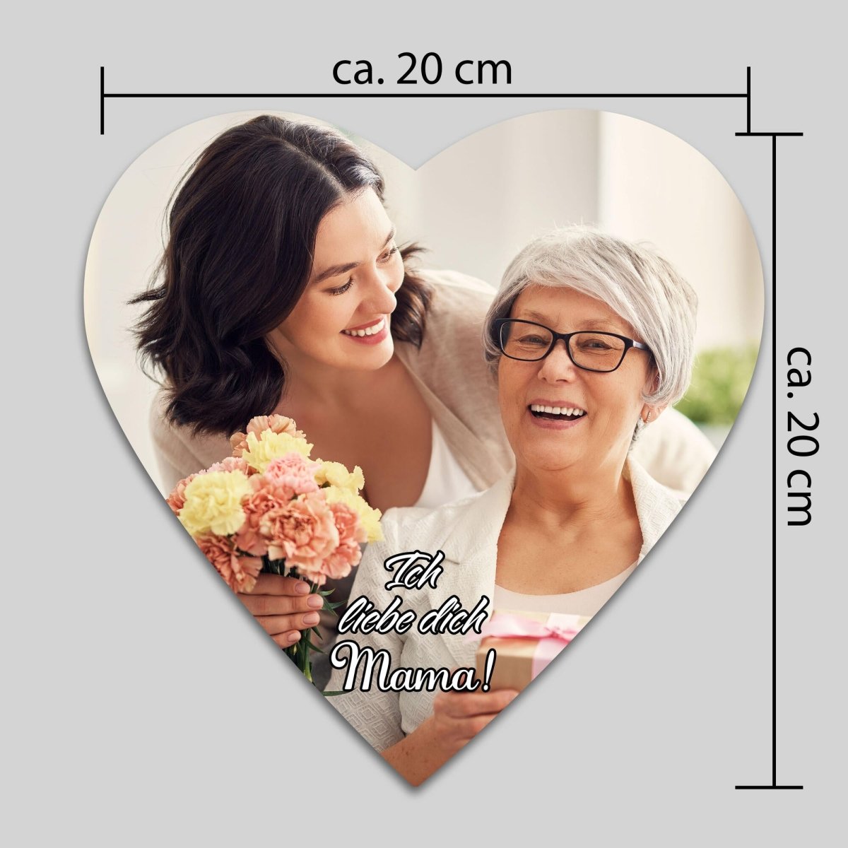 Schieferherz Ich liebe dich Mama mit eigenem Bild M0665 - meinleinwand.de