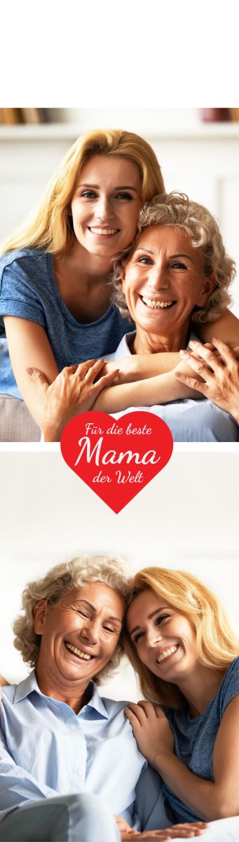 Weinkiste Beste Mama der Welt mit 2 Bildern und rotem Herz M0729 - meinleinwand.de