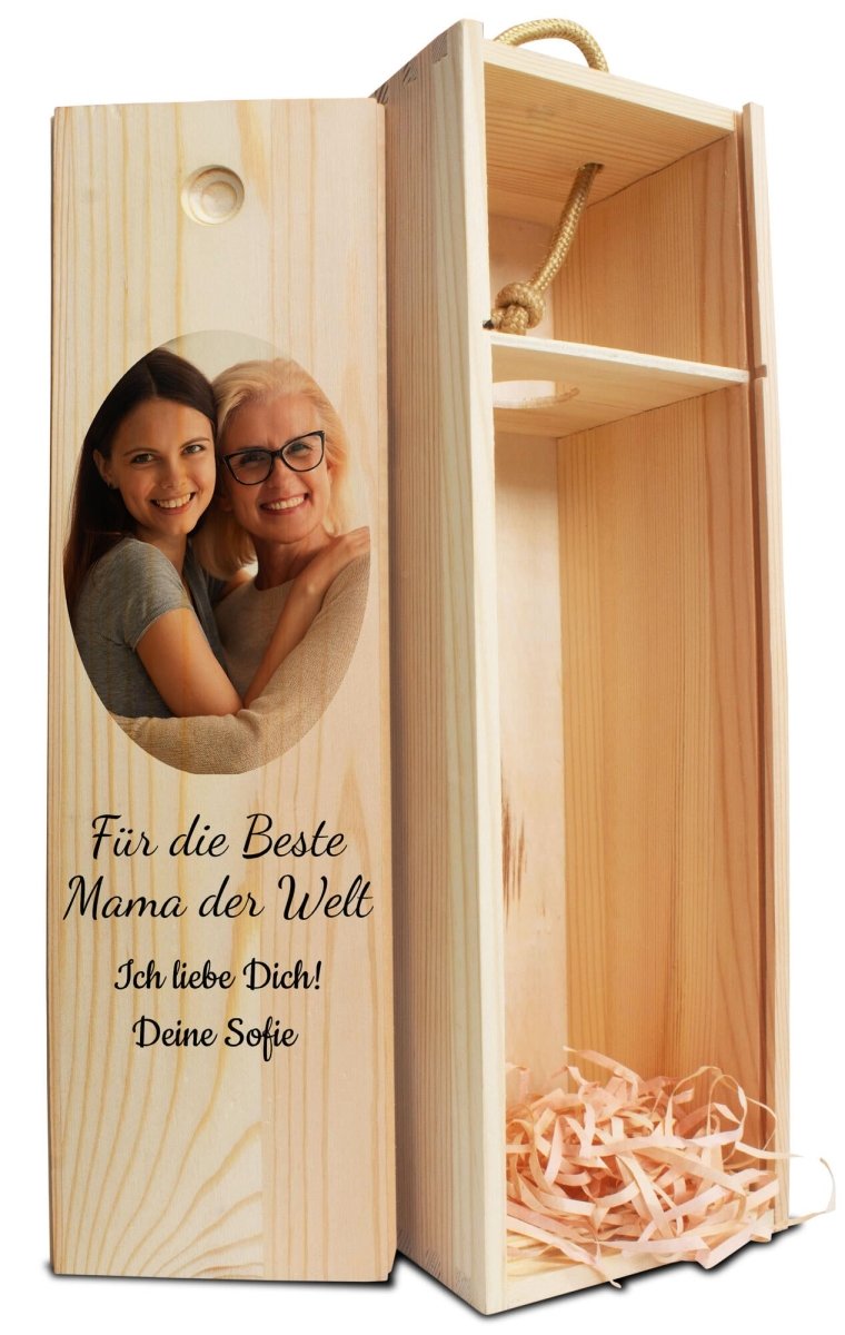 Weinkiste Beste Mama der Welt mit Namen und Bild M0737 - meinleinwand.de