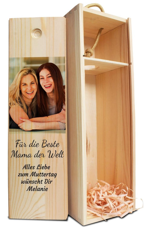 Weinkiste Beste Mama der Welt Glückwünsche zum Muttertag mit Bild M0746 - meinleinwand.de