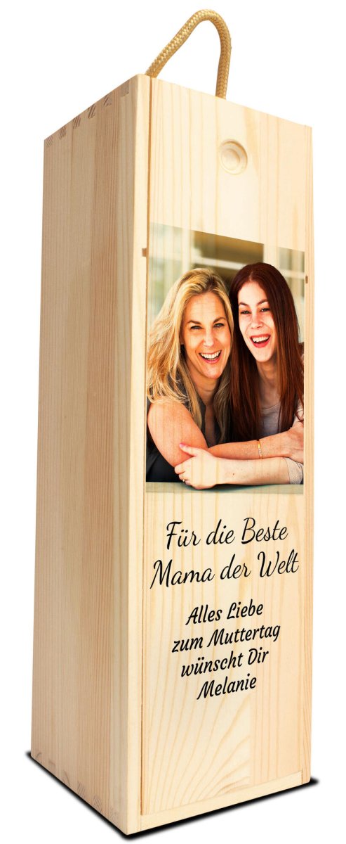 Weinkiste Beste Mama der Welt Glückwünsche zum Muttertag mit Bild M0746 - meinleinwand.de