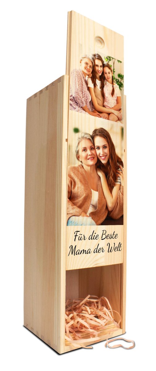 Weinkiste Beste Mama der Welt mit 2 Bildern M0749 - meinleinwand.de