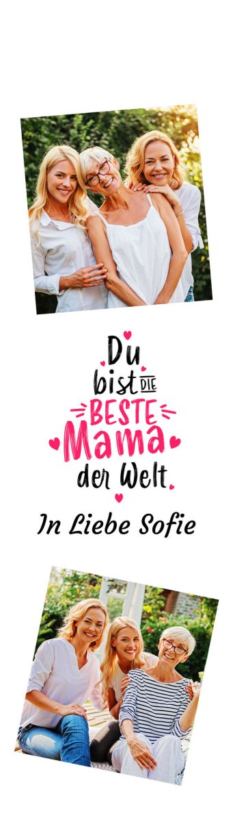 Weinkiste Beste Mama mit 2 Bildern, Text und Namen M0755 - meinleinwand.de