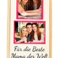 Weinkiste in Weiss Beste Mama mit 3 Bildern und pinknen Rahmen M0759 - meinleinwand.de